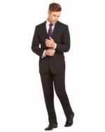 Single Breasted Semi Slim Black Suit Set