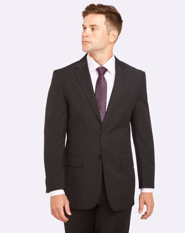 Single Breasted Semi Slim Black Suit Set