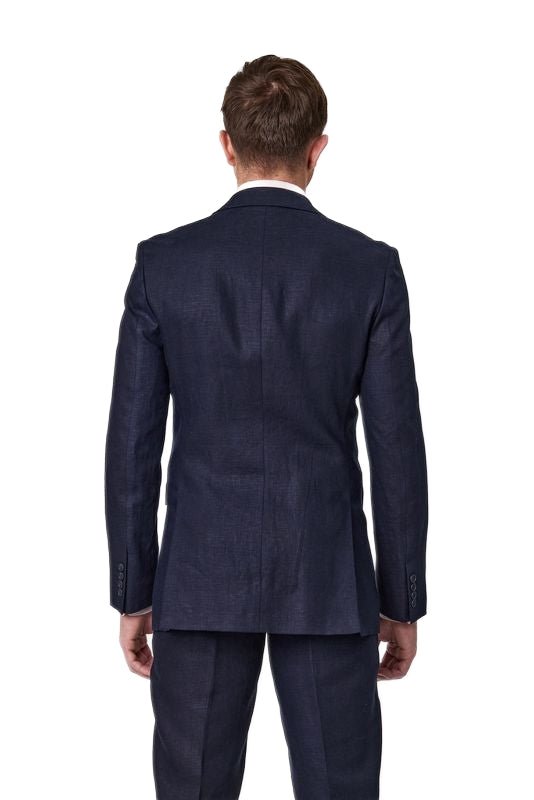 Savile Row Pure Linen Navy Suit Set