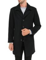 DANIEL HECHTER PROFILE 3/4 OVERCOAT BLACK WOOL