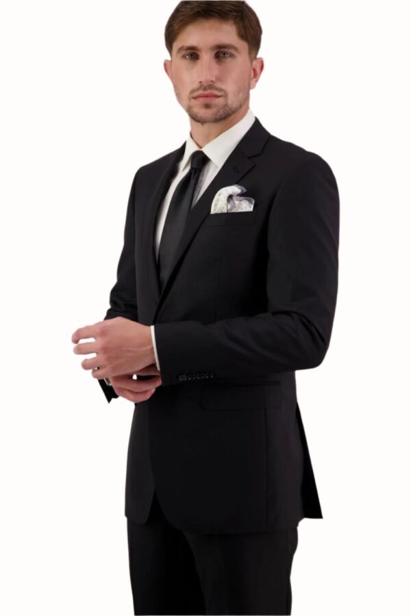 Savile Row Abram Black D9 Wool Suit Set