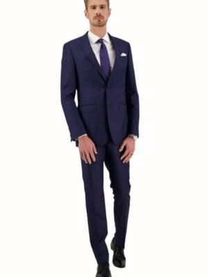 Savile Row Abram Pure Wool Navy Check Suit Set