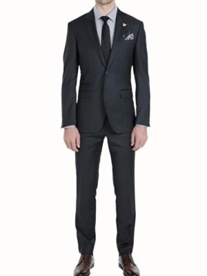 GIBSON SLIM FIT BETA CHARCOAL PURE WOOL SUIT SET