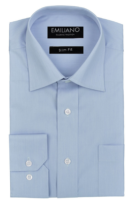 Emiliano Cotton Twill Blue Shirt