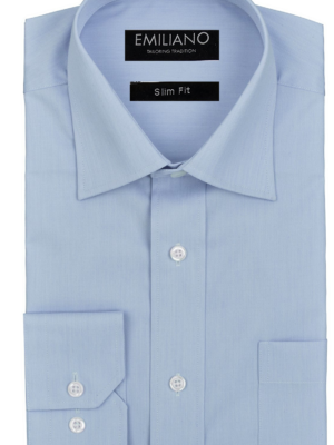 Emiliano Cotton Twill Blue Shirt