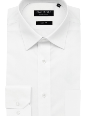 Emiliano Cotton Twill White Shirt