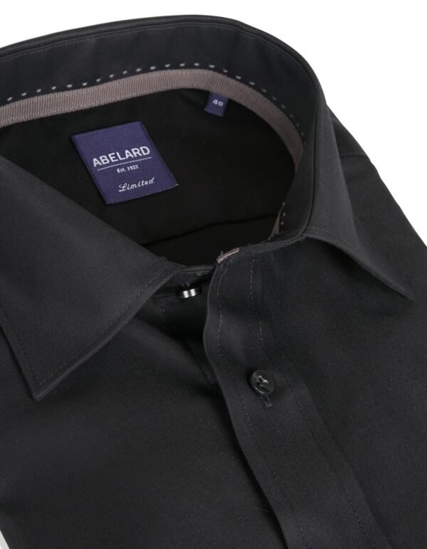 Abelard Luxe Twill Slim Fit Black Shirt