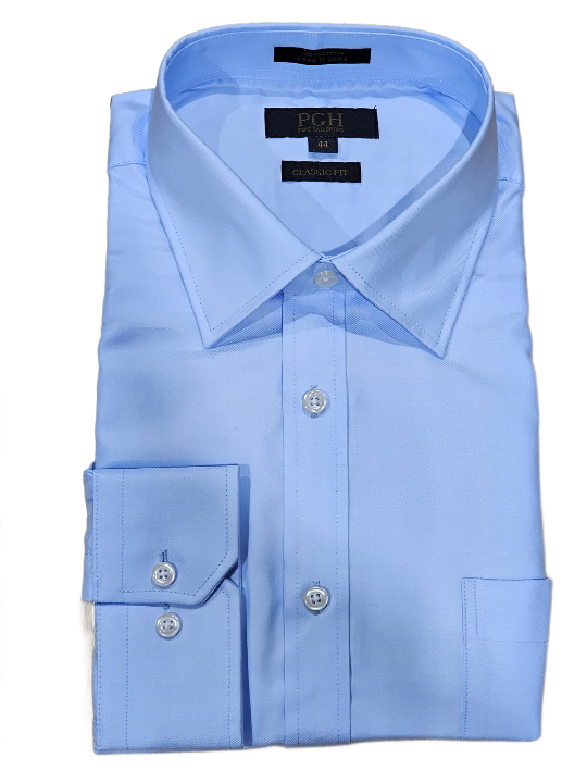 PGH Wraith Pure Cotton Blue Herringbone shirt